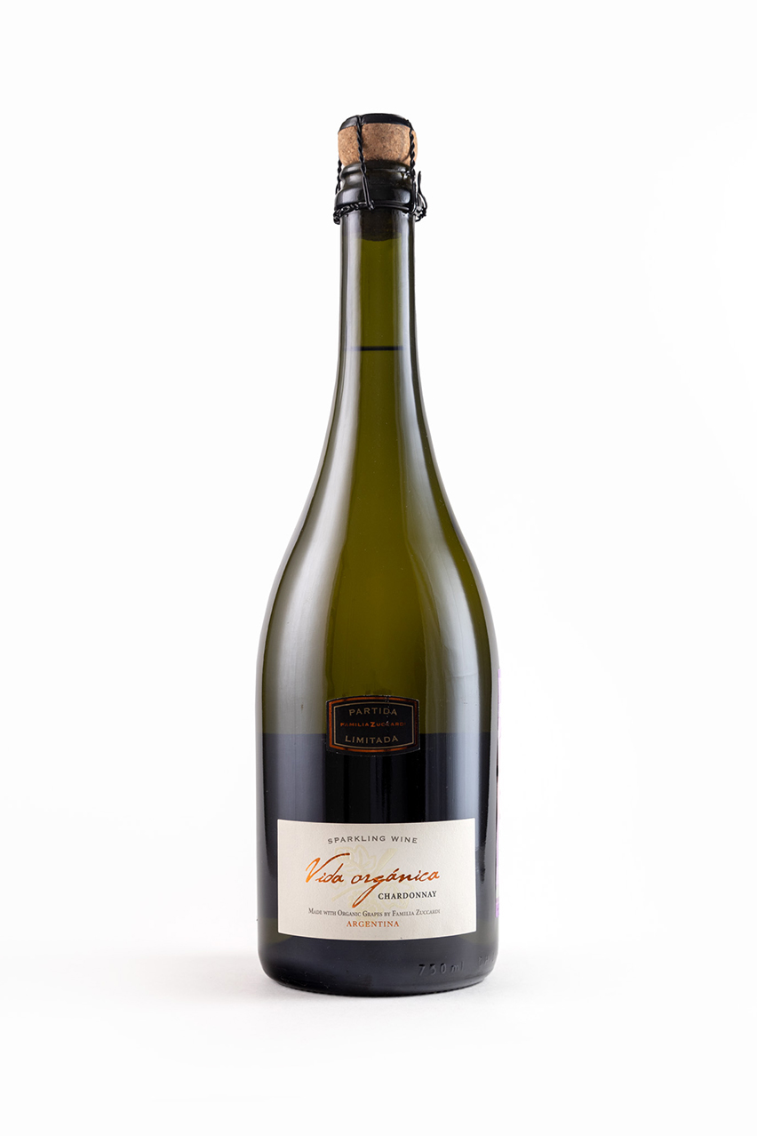 Игристое вино Вида Органика Спарклинг Шардоне, белое, полусухое, 0.75л
